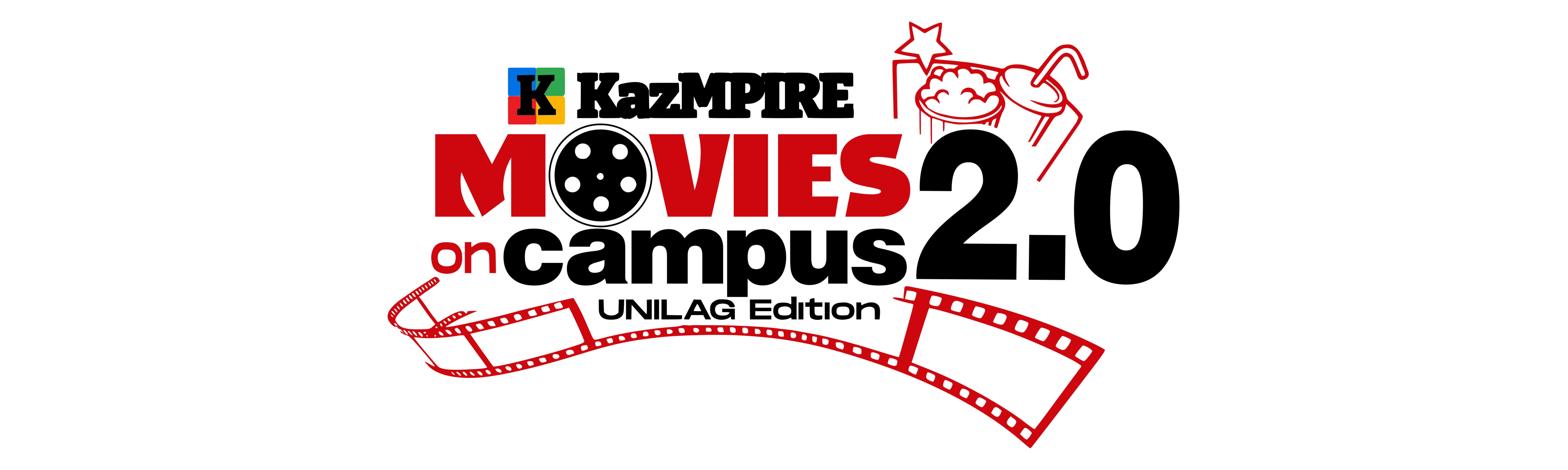 Logo for "KazMPIRE Movies on Campus 2.0: UNILAG Edition," representing a campus film event at the University of Lagos.